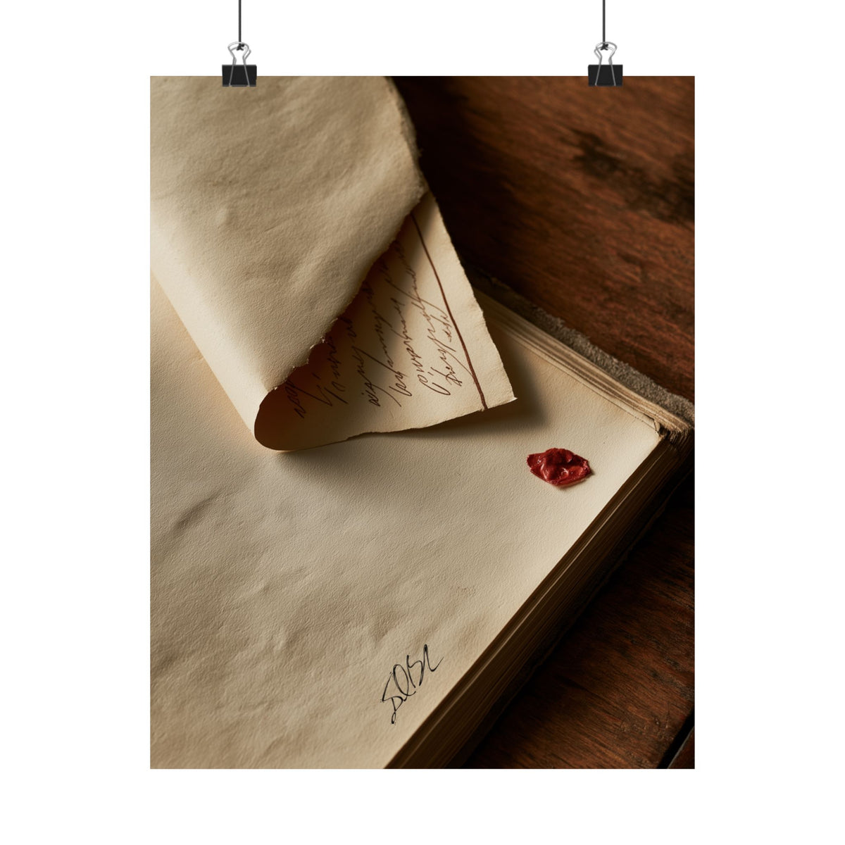 Sealed Sentiments — Antique Pages & Wax Seal Wall Art