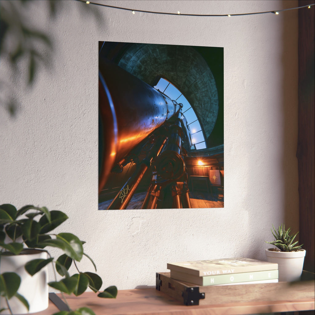 Vintage Observatory Telescope Matte Poster — Astronomy Wall Art