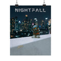 Nightfall Cityscape Poster — Urban Robot Matte Vertical Print