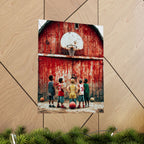 Heartland Hoops  — Vintage Outdoor Kids Basketball Poster