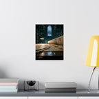Vintage Cartography Poster — Rolled Map & Study Room Matte Vertical Art Print