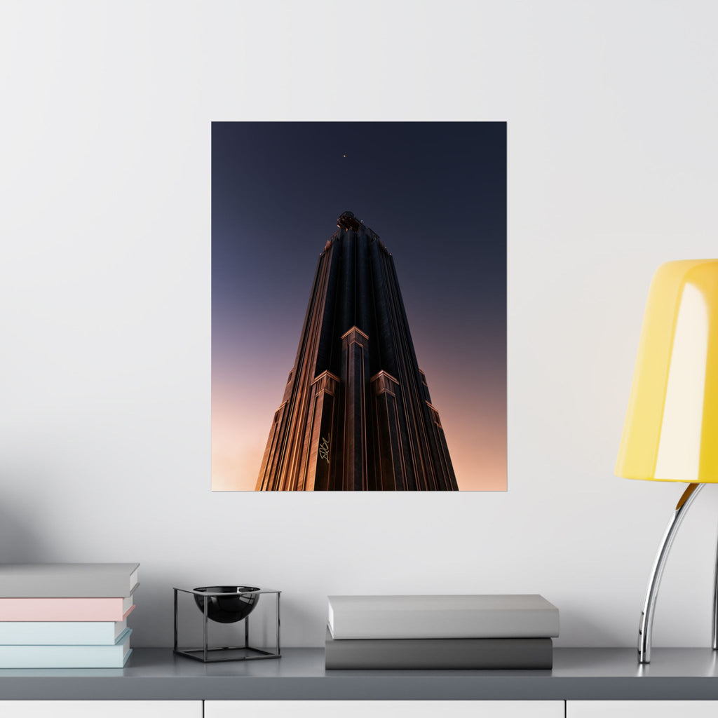 Celestial Deco — Dramatic Skyscraper Sunset Photography