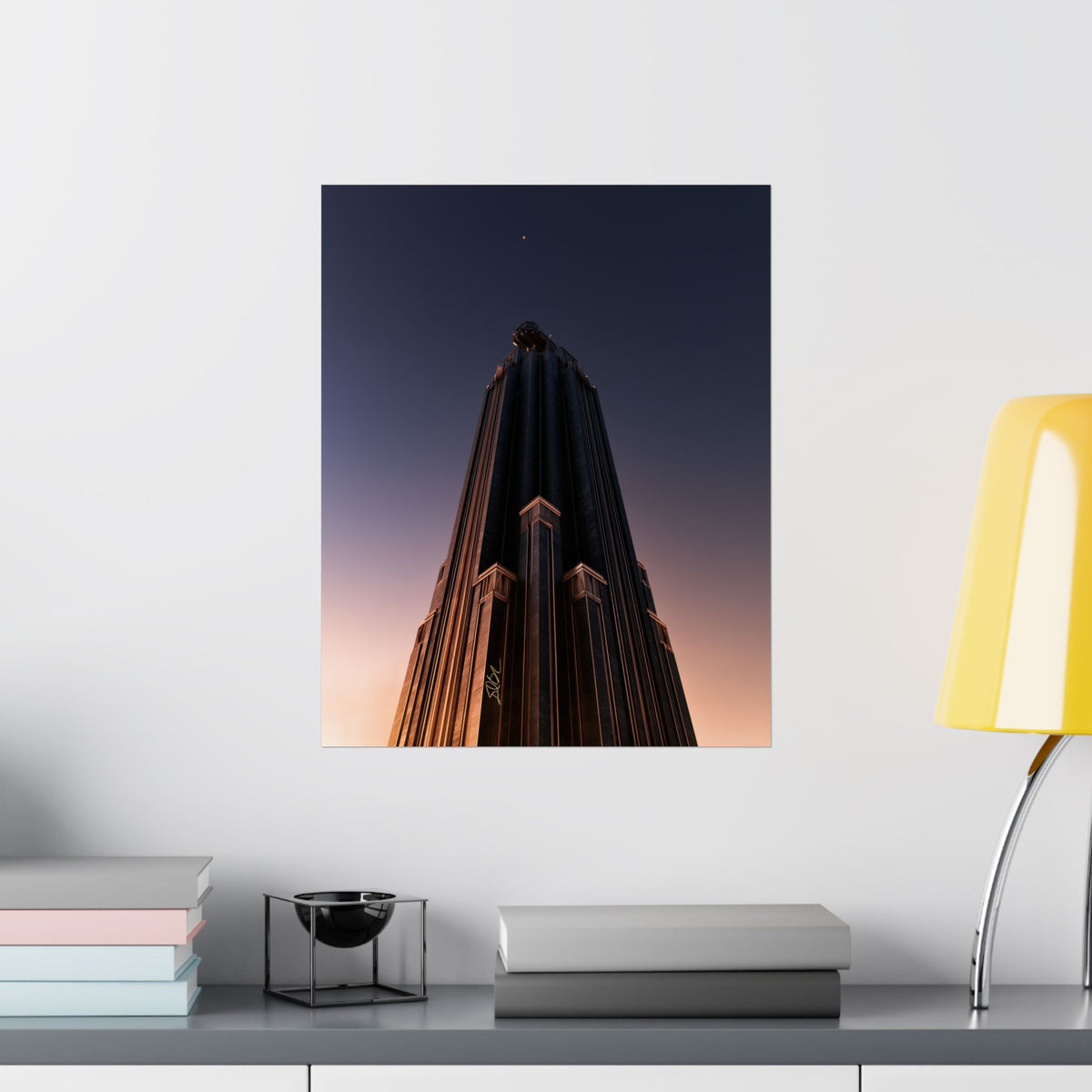 Celestial Deco — Dramatic Skyscraper Sunset Photography