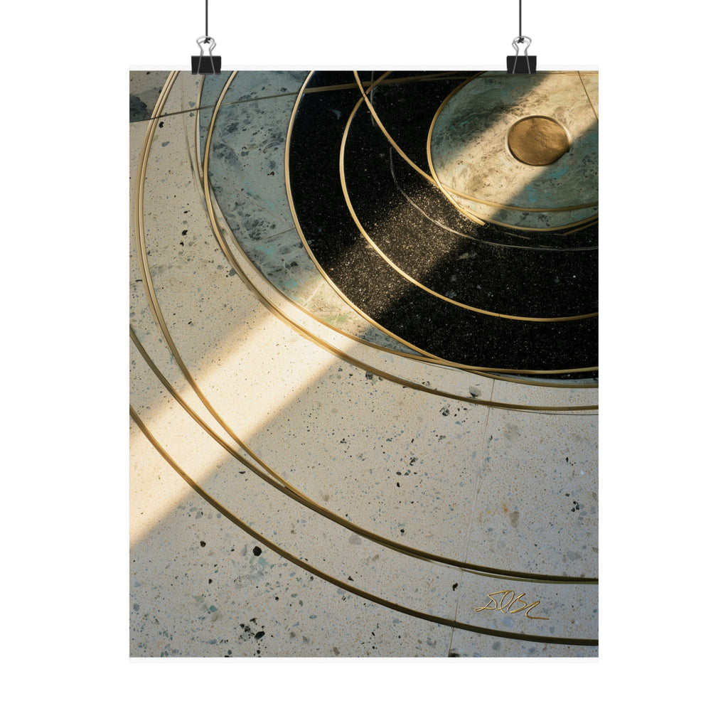 Abstract Transit Lines Matte Poster — Minimalist Celestial Wall Art
