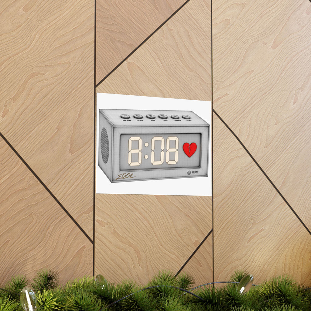 8:08 Alarm Clock with Broken Heart Artwork