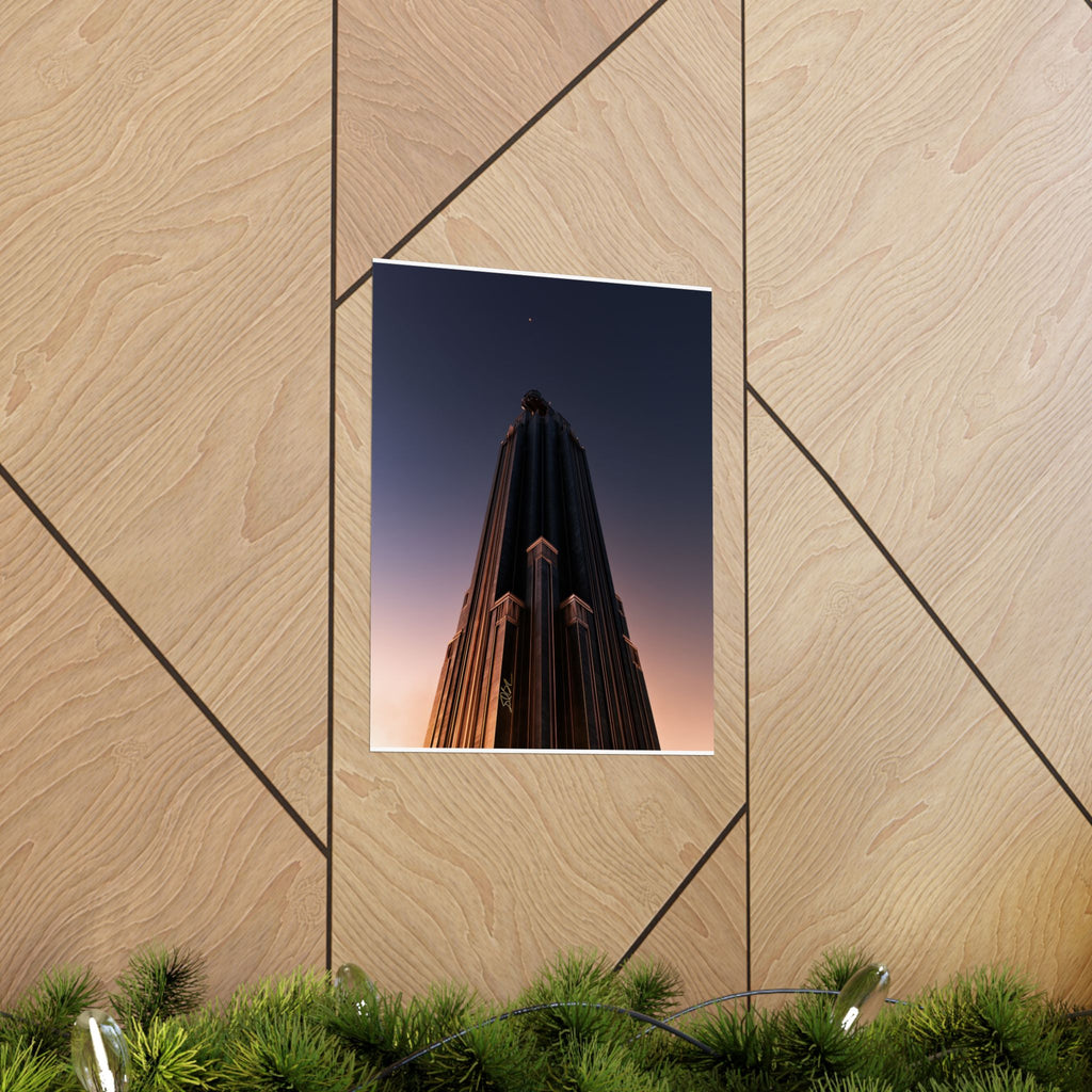 Celestial Deco — Dramatic Skyscraper Sunset Photography