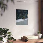Nightfall Cityscape Poster — Urban Robot Matte Vertical Print