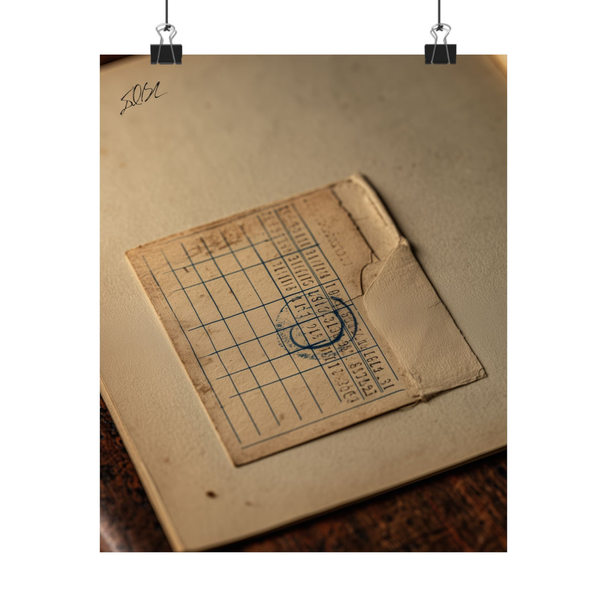 Due Date Matte Poster — Antique Library Cardroom Wall Art