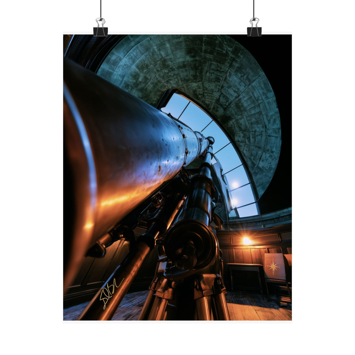 Vintage Observatory Telescope Matte Poster — Astronomy Wall Art