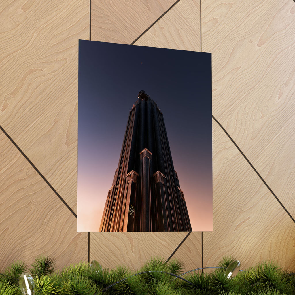 Celestial Deco — Dramatic Skyscraper Sunset Photography