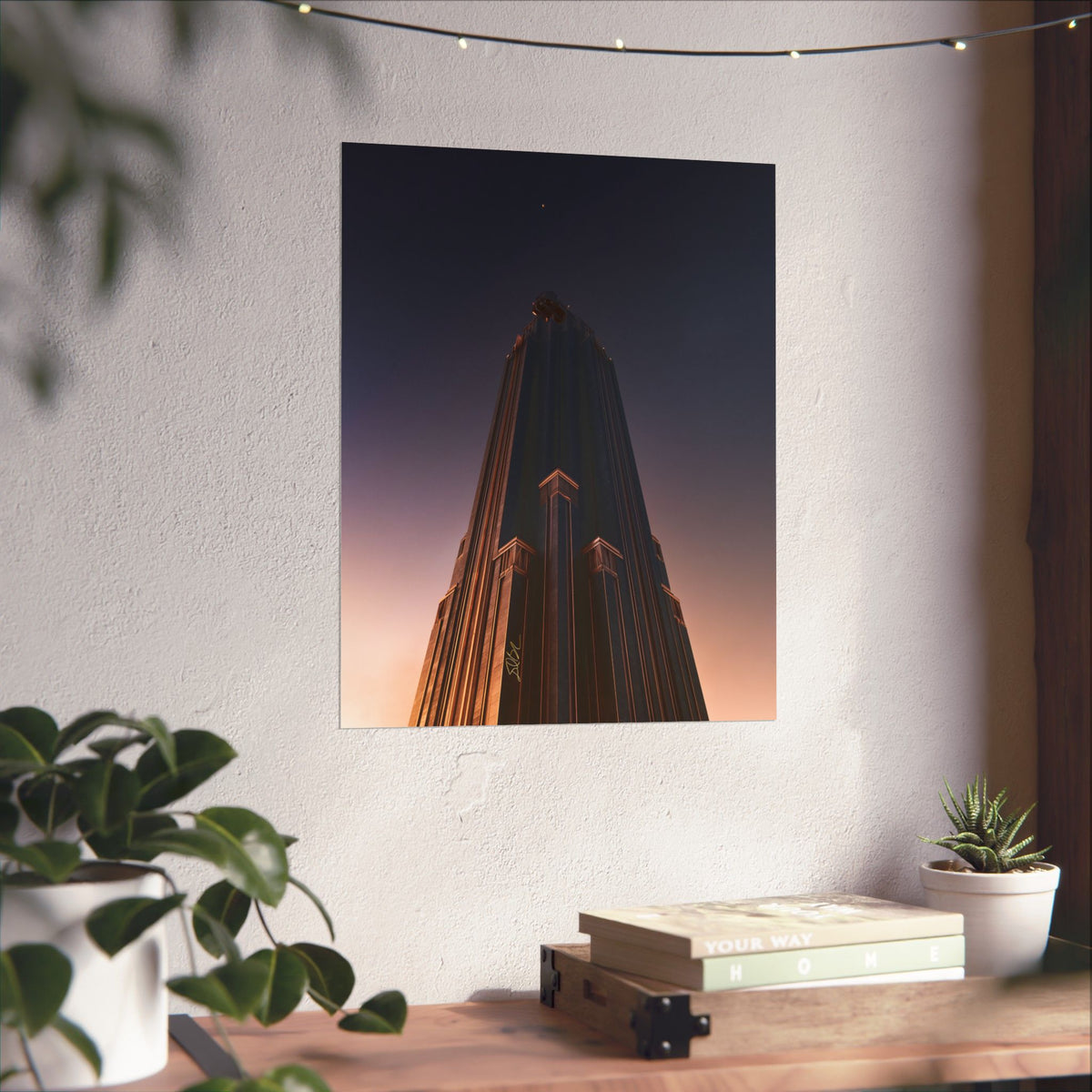 Celestial Deco — Dramatic Skyscraper Sunset Photography