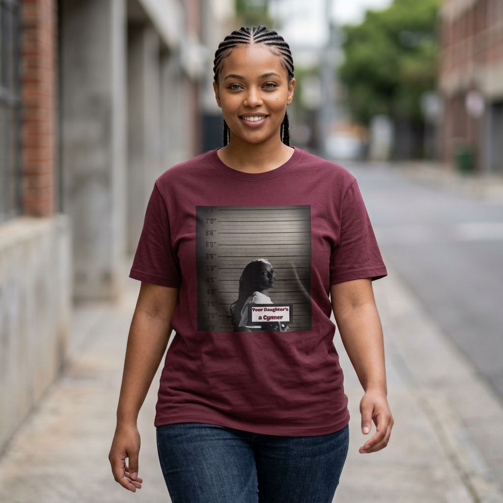 Mugshot of a Cynner T‑Shirt — “Your Daughter’s a Cynner” Graphic Tee