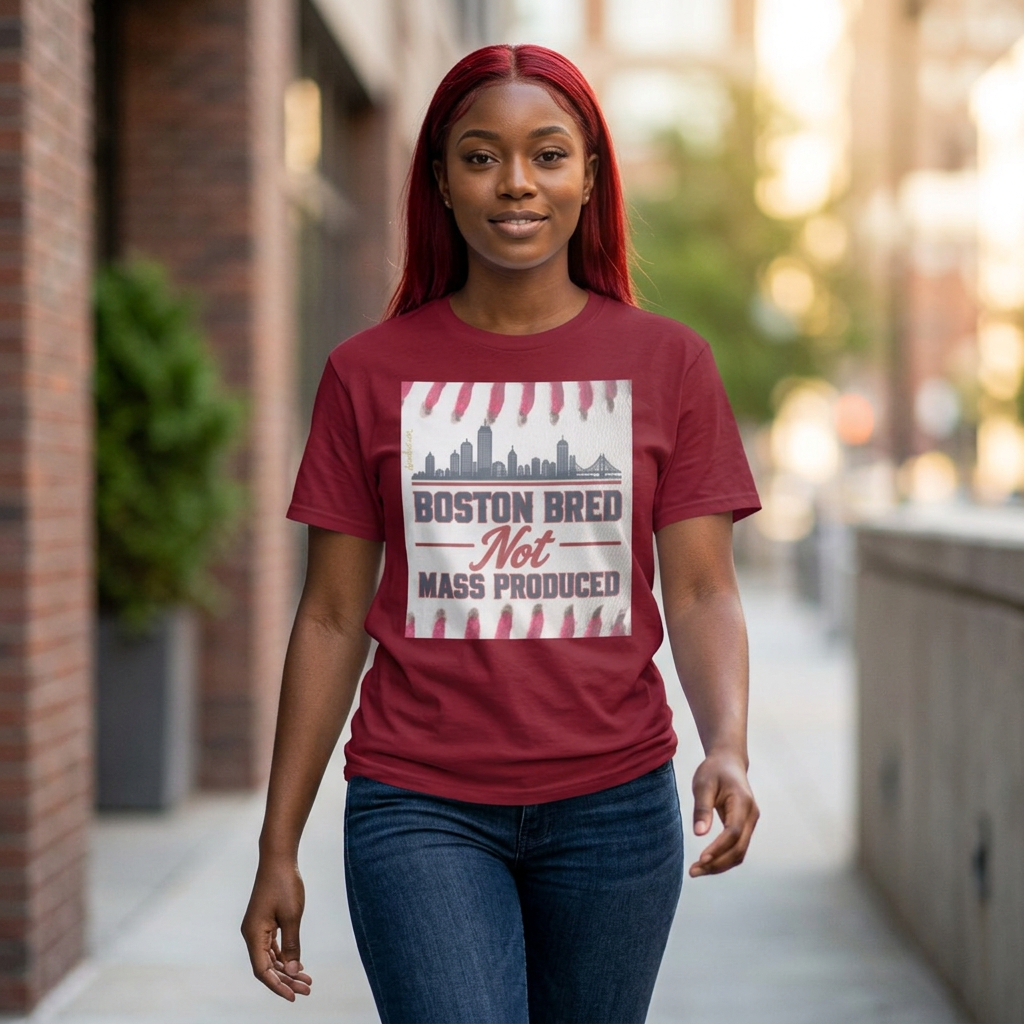 Boston Bred T‑Shirt – "Boston Bred Not Mass Produced" Skyline Tee