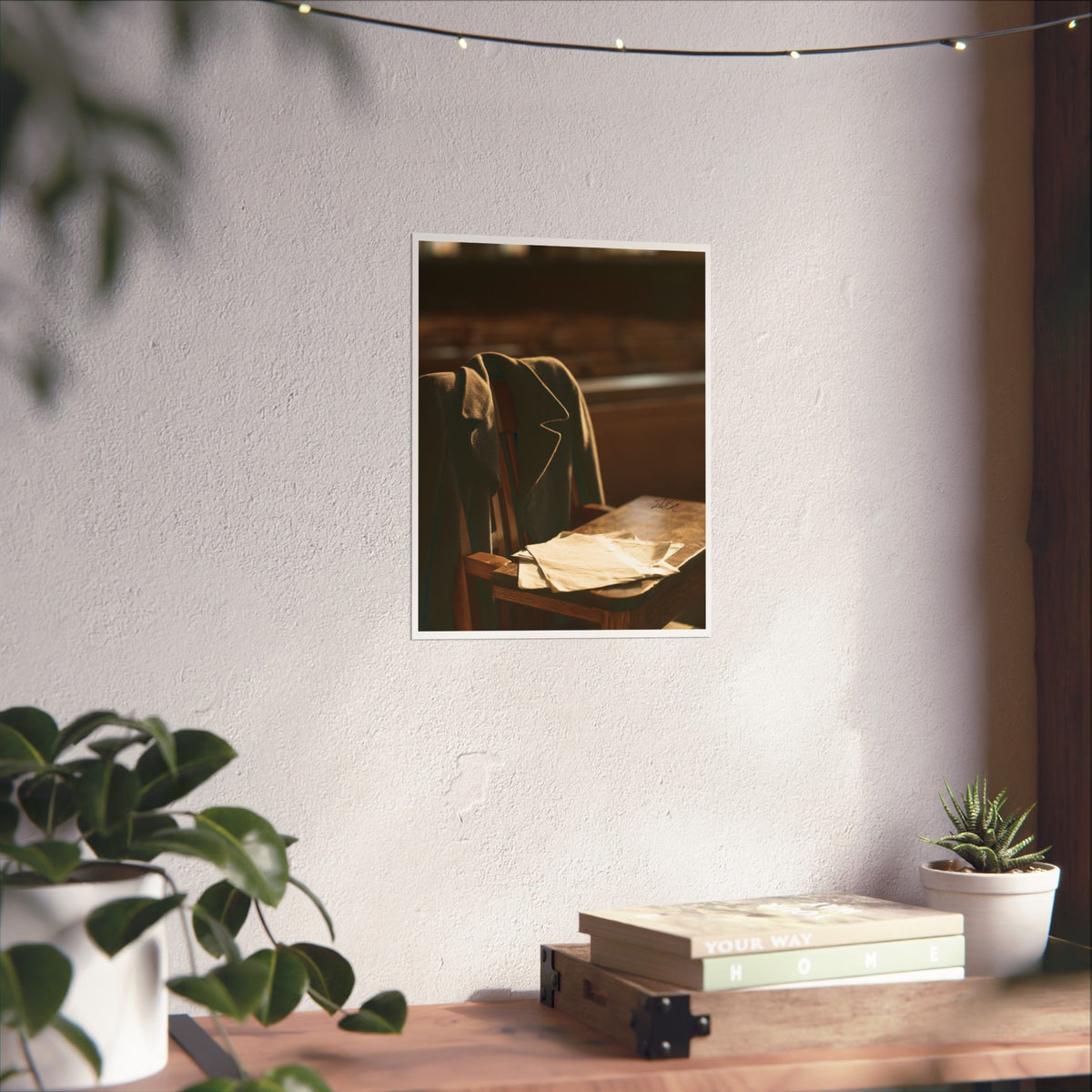Lingering Lines Matte Poster — Nostalgic School Desk Wall Art