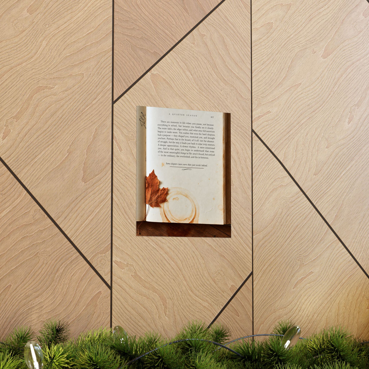 Autumn Annotations Matte Poster — Vintage Leaf & Coffee Ring Wall Art