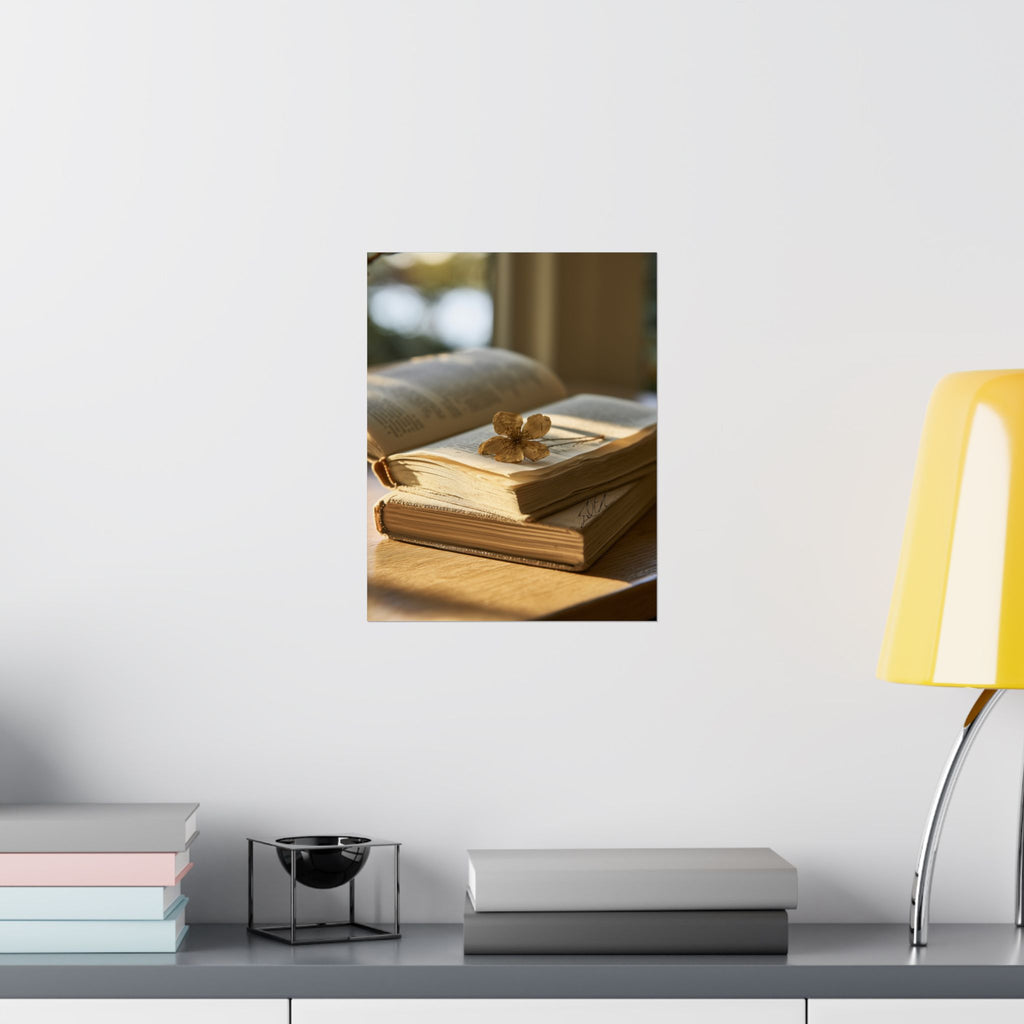PressedByPages — Cozy Sunlit Books Matte Vertical Print