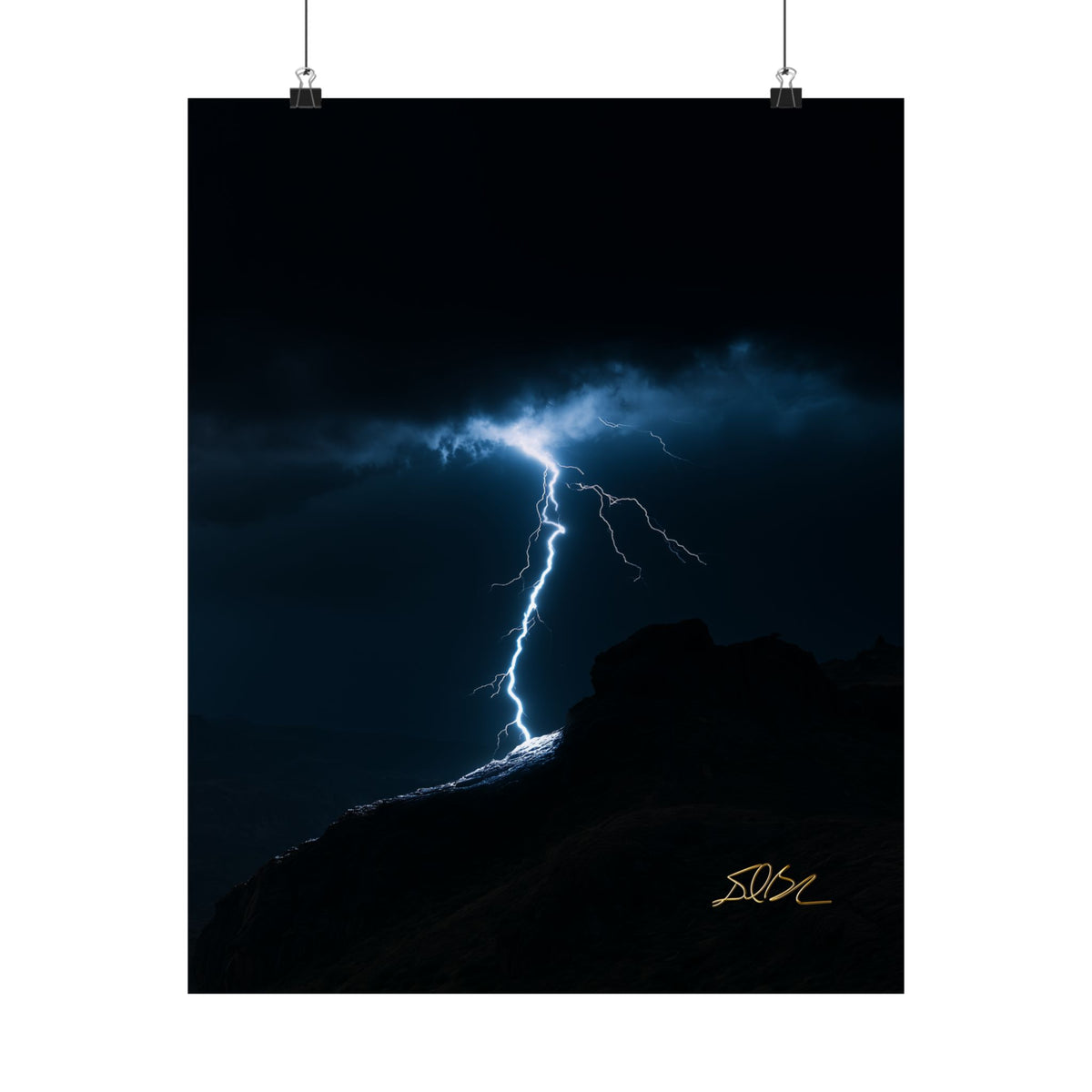 The Strike — Dramatic Night Storm Wall Art