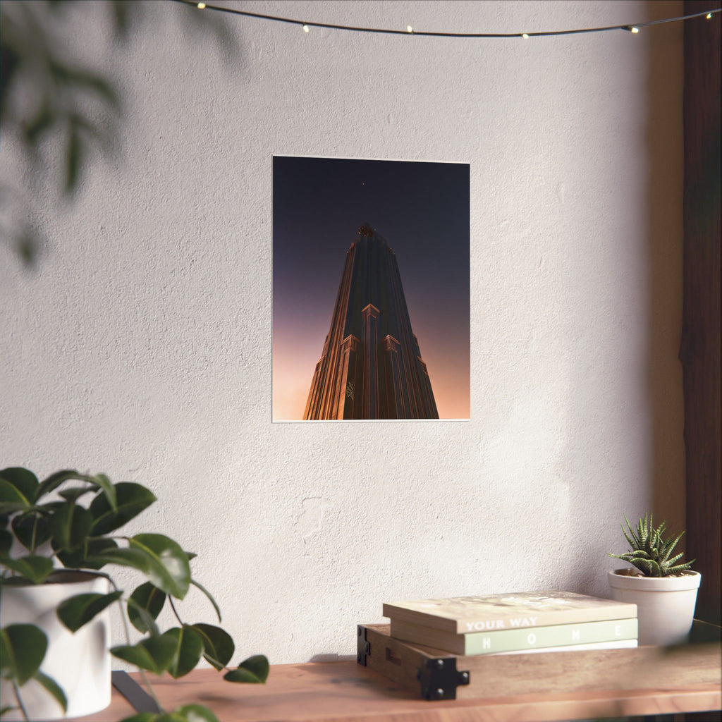 Celestial Deco — Dramatic Skyscraper Sunset Photography