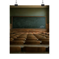 Silent Lessons Poster — Vintage Lecture Hall Matte Vertical Print