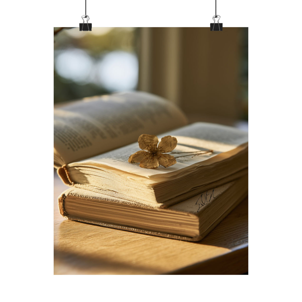 PressedByPages — Cozy Sunlit Books Matte Vertical Print