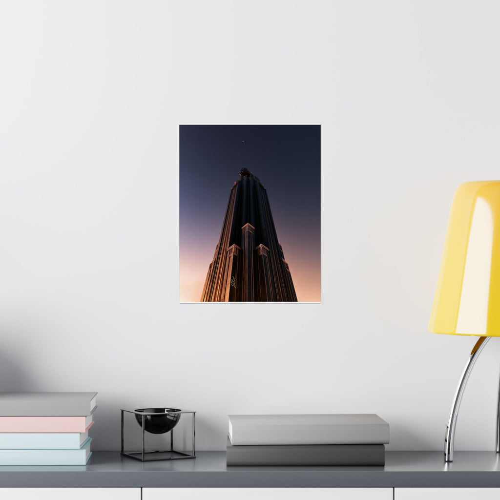 Celestial Deco — Dramatic Skyscraper Sunset Photography