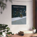 Nightfall Cityscape Poster — Urban Robot Matte Vertical Print
