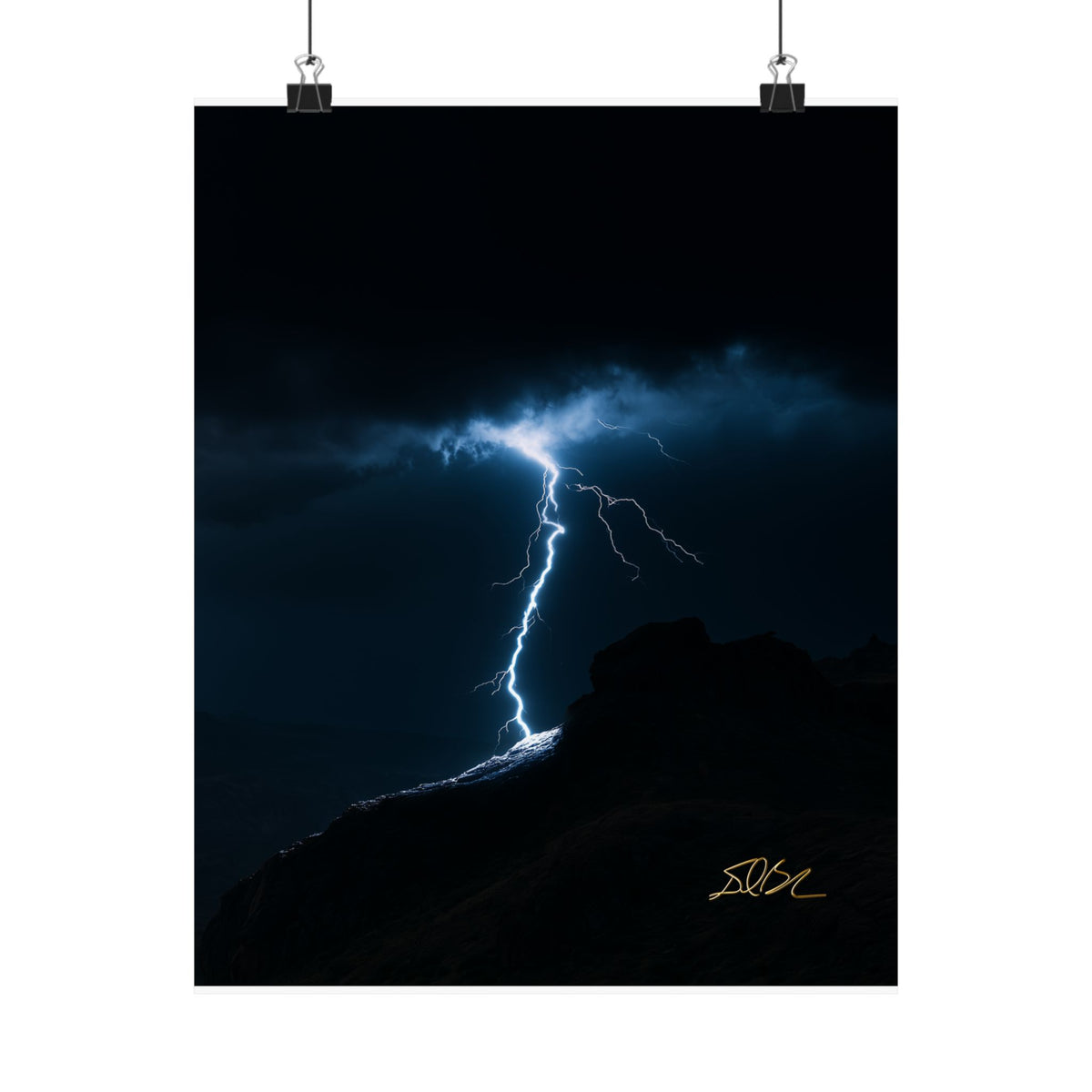 The Strike — Dramatic Night Storm Wall Art