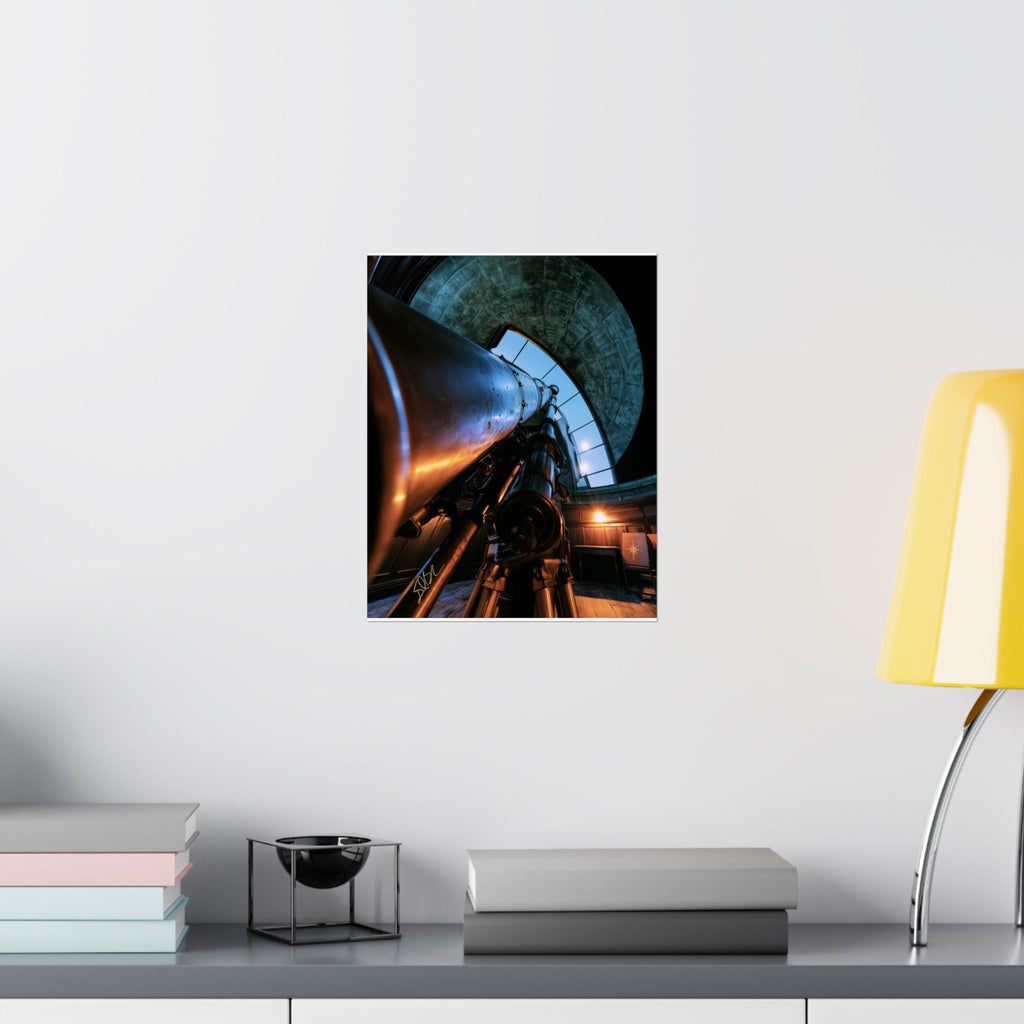 Vintage Observatory Telescope Matte Poster — Astronomy Wall Art