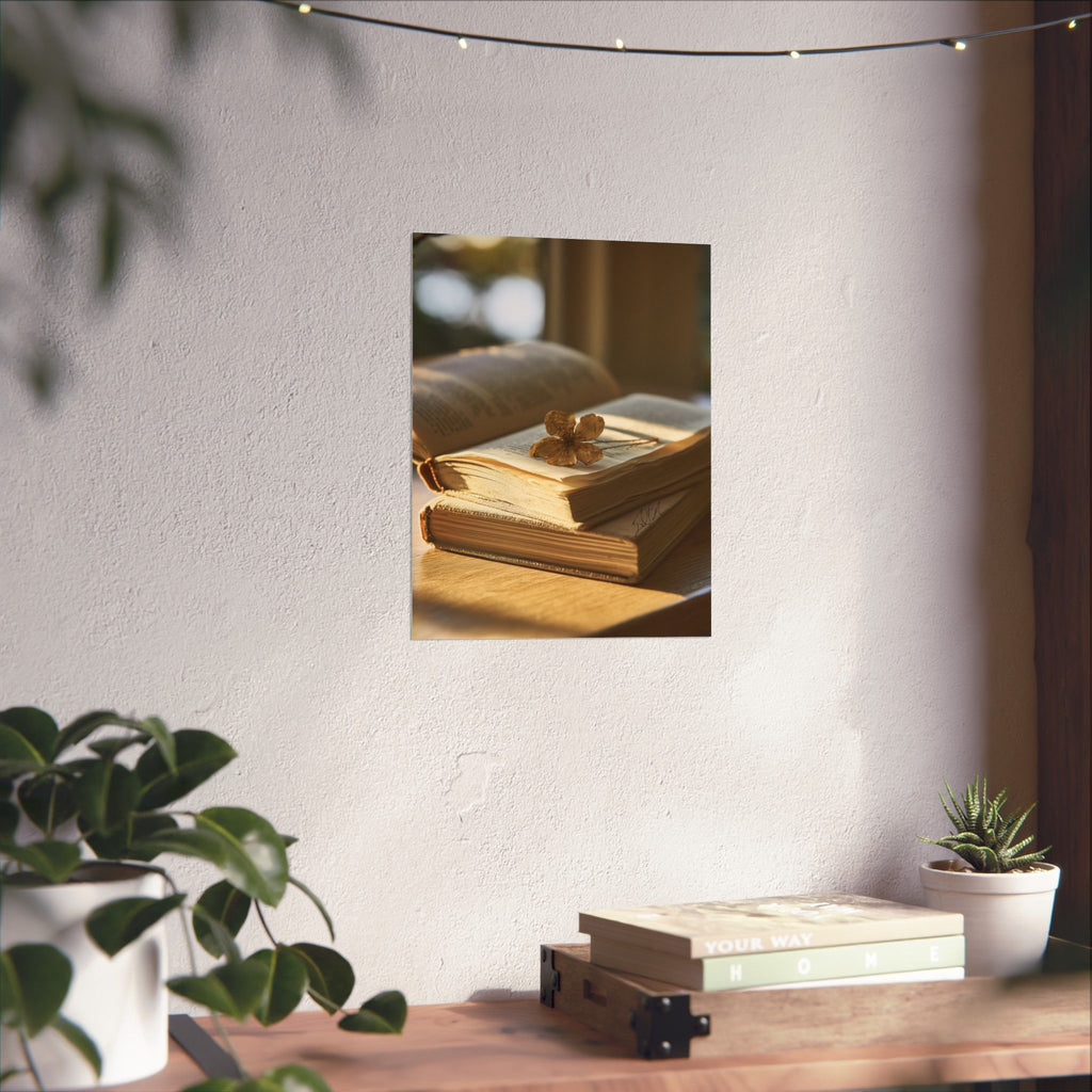 PressedByPages — Cozy Sunlit Books Matte Vertical Print