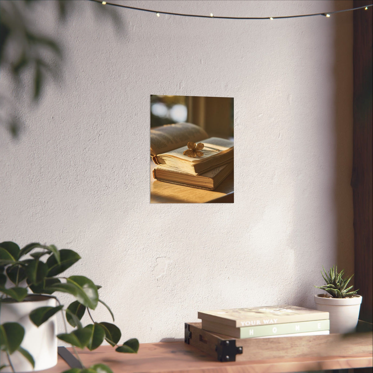 PressedByPages — Cozy Sunlit Books Matte Vertical Print