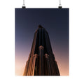 Celestial Deco — Dramatic Skyscraper Sunset Photography
