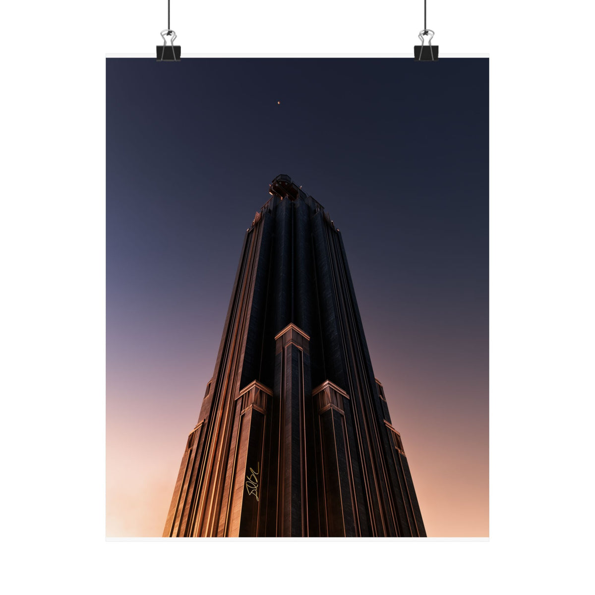 Celestial Deco — Dramatic Skyscraper Sunset Photography