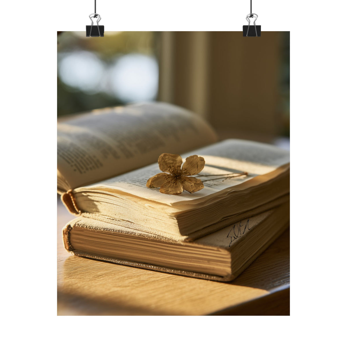 PressedByPages — Cozy Sunlit Books Matte Vertical Print