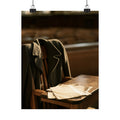 Lingering Lines Matte Poster — Nostalgic School Desk Wall Art
