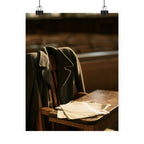 Lingering Lines Matte Poster — Nostalgic School Desk Wall Art