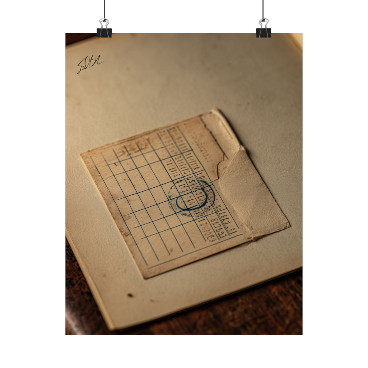 Due Date Matte Poster — Antique Library Cardroom Wall Art